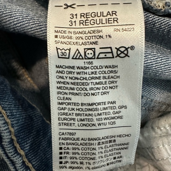 GAP 31 Regular Straight Medium Wash Blue Jeans Denim - Picture 5 of 6